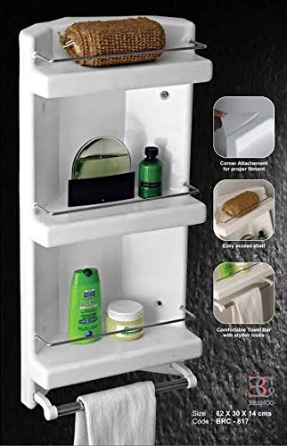 Image of CIPLA PLAST Plastic BRC-817 Prince Corner Cabinet Shelf (White)