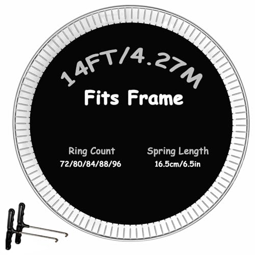 Tapis de Trampoline Convient au Cadre Rond de 427 cm - Toile de Saut Trampoline s'adapte à Un Ressort de 16,5 cm avec Outil de Ressort (à L'exclusion du...