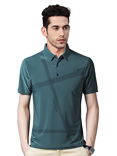 Image of EYEBOGLER Men's Trendy Polo Neck Half Sleeves Printed Regular Fit T-Shirt