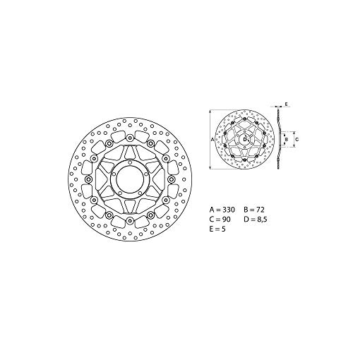 Disque de frein Brembo Oro premium rond et flottant haute performance