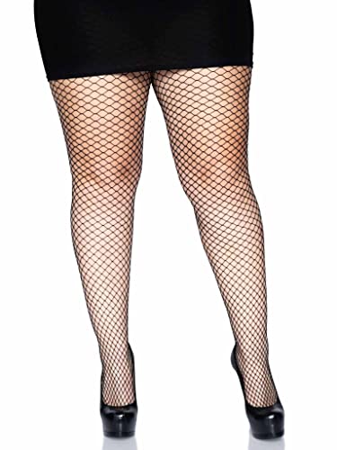 Leg Avenue Women's Plus Size Spandex Industrial Fishnet Tights, Black, 1X-2X #TOP2