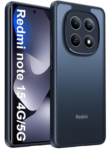 FLLAO Matt Handyhülle für Xiaomi Redmi Note 15 4G/5G Hülle mit Kameraschutz [Militärnorm Schutz] Stoßfest PC Rückseite TPU Bumper Hülle für Redmi Note 15 4G/5G - Schwarz
