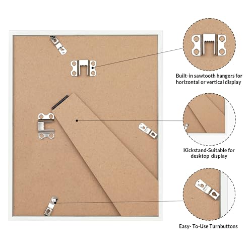 Image of LaVie Home 8x10 Picture Frame for Wall Display,8x10 White Picture Frame with HD Plexiglas, 8 x 10 Frame 1 Pack, Display Frame for Vertical or Horizontal, Classic Collection