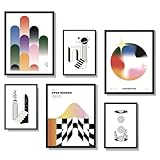 Winund Set de 6 Laminas para Cuadros 30x40 cm – SIN MARCO, Laminas para Enmarcar de Arte Moderno – Cuadros Decoracion Dormitorios, Posters para Pared, cuadros para dormitorios, poster