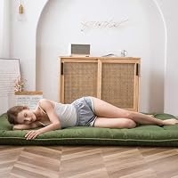 MAXYOYO Japanische Futon Matratze, Gestepptes Tatami Matte Futonmatratze, Klappmatratze für Boden- und Gästenutzung, Falt- und Rollbar für Einfache, auch für Camping Geeignet (Grün, 150x200cm) – Ansicht 7