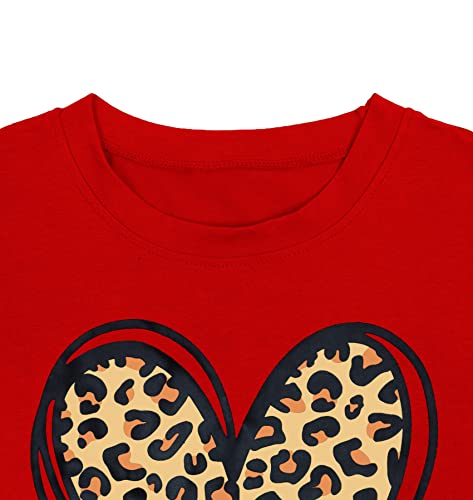 Image of LAZYCHILD Kids Valentine Shirt Girls Valentines Day Shirts Heart Graphic Long Sleeve Striped Tee Tops 5-14 Years