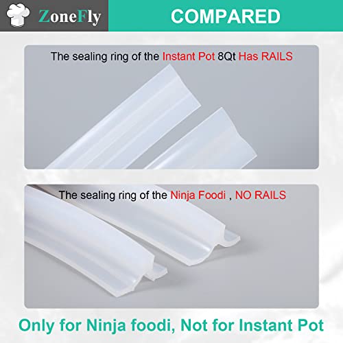 Original Ninja Foodi Sealing Ring Silicone Gasket for Ninja Foodi Pressure Cooker 6.5 Qt and 8 Quart FD401/FD302/OS401/OS301/OP401/OP302 Replacement Gasket Air Fryer Seal Ring Parts - 3 Packs