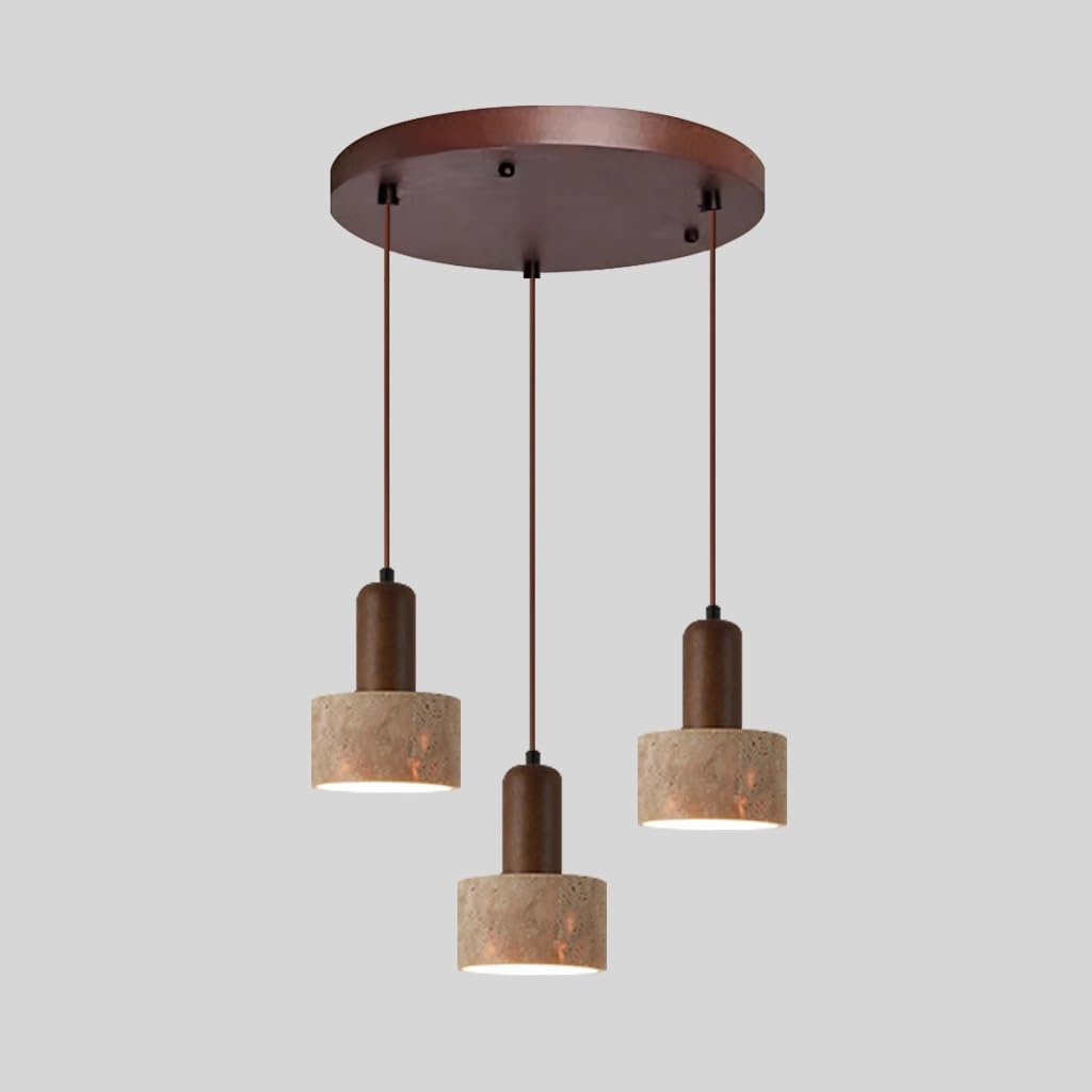 Lampa Wisząca E27 Z Naturalnego Kamienia W Stylu Skandynawskim Lampa Wisząca W Stylu Retro Z Drewna Stylu Japońskim Wabi-sabi Nadaje Się Do Sypialni Salonu Jadalni Wyspy Kuchennej(D2)