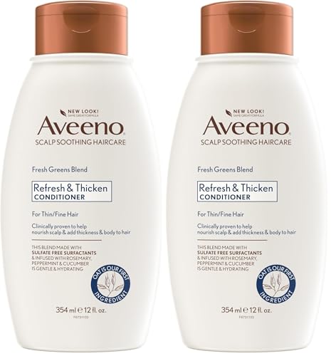 Aveeno Fresh Greens Blend Natural Volumising Conditioner for Fine Hair 354ml (Pack of 2)