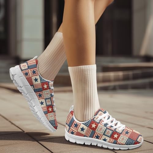 Image of GIFTPUZZ Mens Lace Up Athletic Trainers Running Sneakers Wedge Breathable Gym Lightweight Sports Tennis Shoes