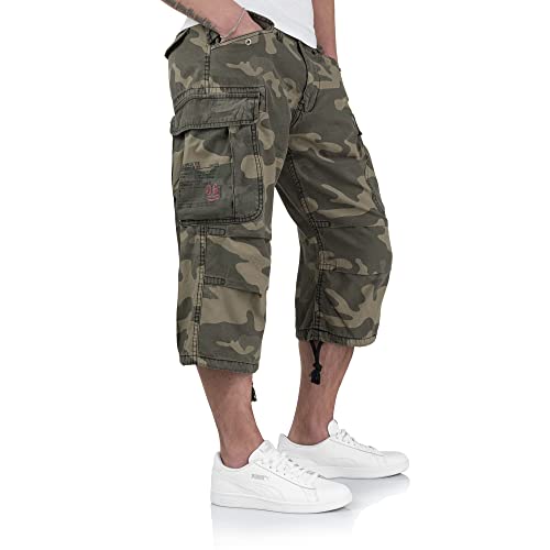 Surplus Engineer Vintage 3/4 Shorts Black Camo Size L #TOP13