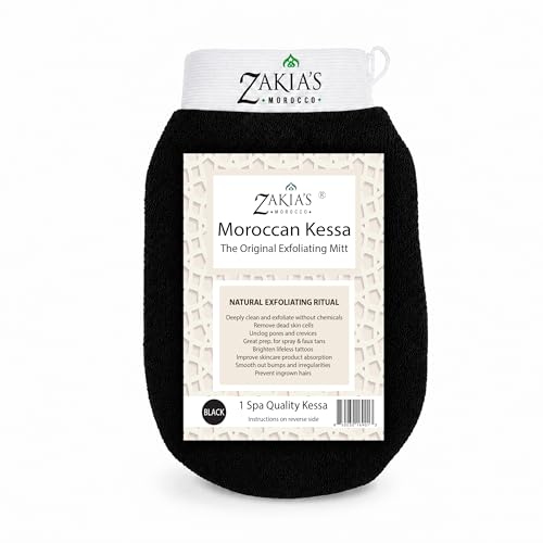 Image of Moroccan Kessa Exfoliating Scrub Glove - Black