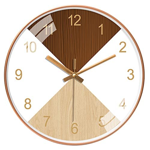Image of GRACIOUS MART 12-Inch Analog-Digital Wall Clock-Easy to Read - Silent Non-Ticking Decorative Wall Clock for Office, Kitchen, Living Room. (Wooden Brown Clock)