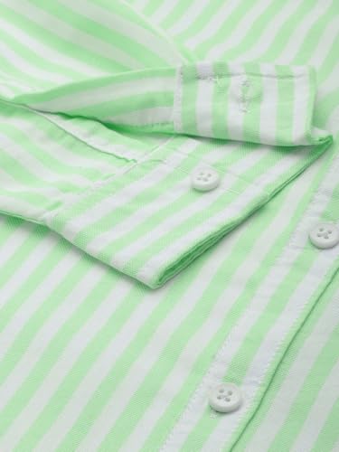 Image of The Indian Garage Co Men Regular Fit Striped Full Sleeves Cutaway Collar Casual Shirt