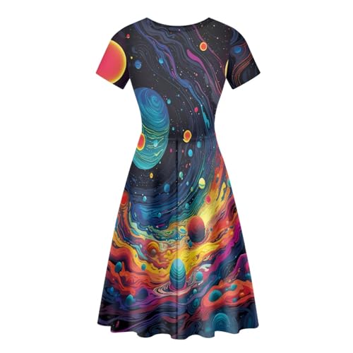 Image of Forchrinse Native Aztec Style Black White Geometric Women's Midi Dress Casual Long Dress Round Neck Swing Dress