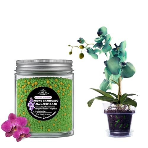 LiveLaif®- 150 gr Abono Orquideas NPK Liberacion Lenta 6 meses | Fertilizante Orquideas Crecimiento, Floracion y Salud Floral | Abono plantas | Fertilizante plantas | Bote con tapa (150 gr)