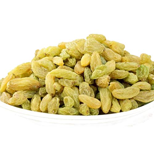 Image of Tulsi Indian Green Kishmish Premium 200g | Seedless Kishmish | Green Raisins | Premium Dried Grapes | Dry Fruits | Healthy & Tasty Snacks | Fat Free | Source of Dietary Fiber (Pack of 2)