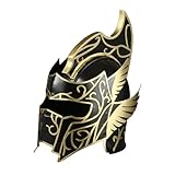 Runeqxar Medieval Greek Spartan Roman Helmets - Adult Gladiator Helmet Spartan Wearable Movie Replica Helmet Vintage Home Decor Gifts（Black）