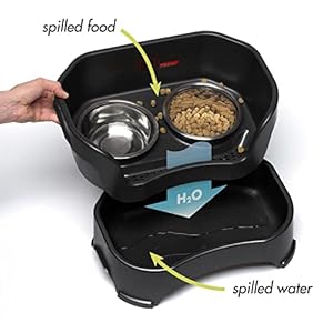 Neater feeder deluxe mess proof dog bowls elevated for small breedmade in usano spill raised dog food bowl standstainless steel food and water bowl set pet feeding station black  urban country home decor