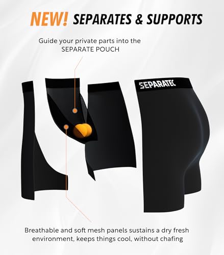Separatec Mens Underwear with Separate Pouch Moisture Wicking Micro Modal Boxer Briefs Seamless Soft Underwear with Fly 4Pack3