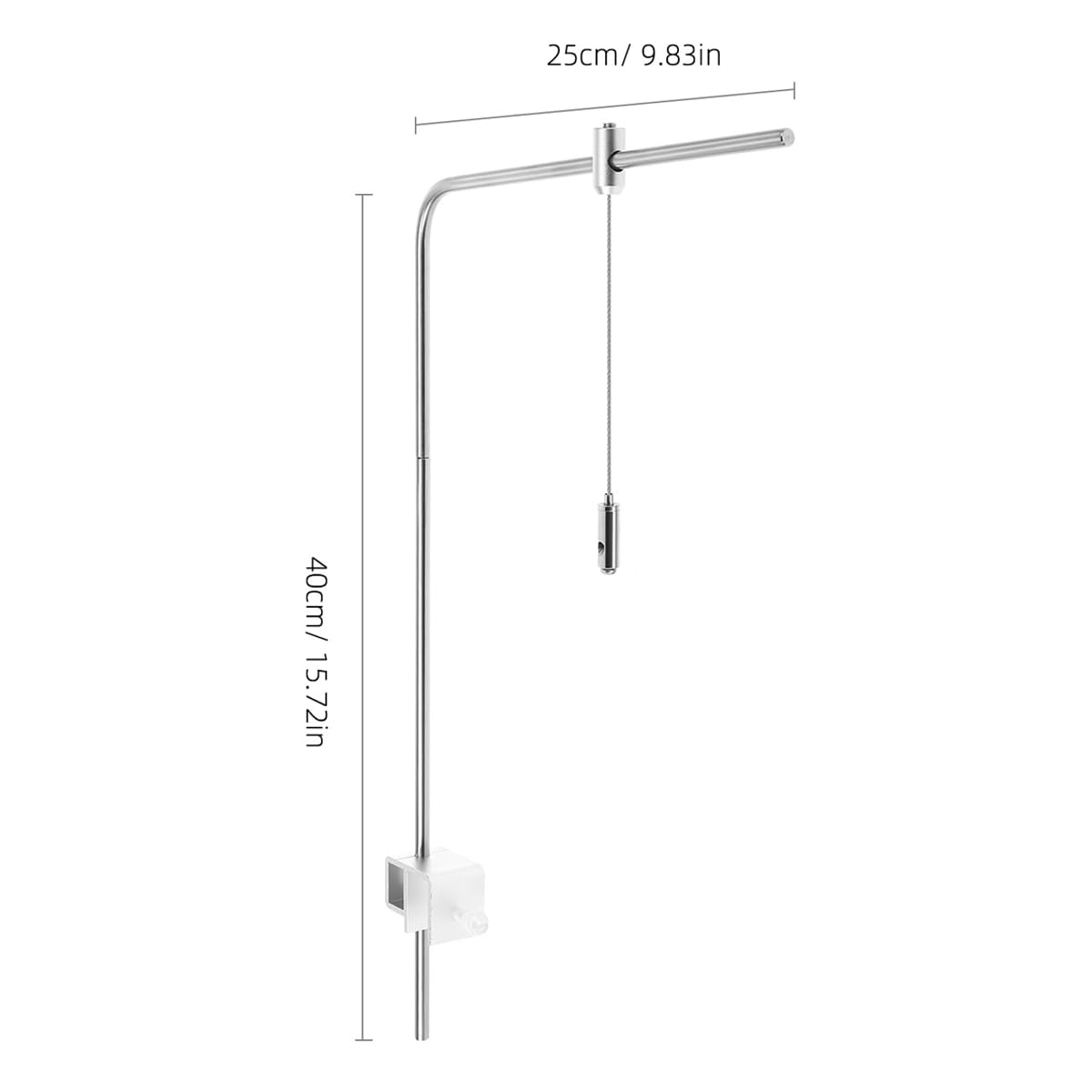 Soporte colgante de luz de acuario de aleación de aluminio plateado para accesorios de iluminación de peceras