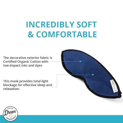 Dream Essentials ® Natura Organic Cotton Sleep Mask (Midnight Black) Made In The Usa thumb #6