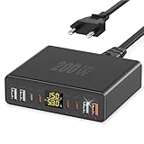 Chargeur USB Multiple 8-en-1 avec écran LED: Ce La station de charge dispose de quatre ports USB-C PD et de quatre ports USB-A QC 3.0, vous permettant de recharger rapidement jusqu'à huit appareils en même temps. Grâce à son écran LED haute résolution, vous pouvez surveiller visuellement le courant et la tension des 8 ports