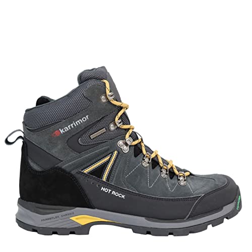 Karrimor Mens Hot Rock Walking Boots Charcoal/Yellow UK 14