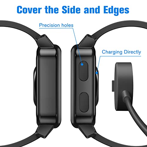 Image of Fintie 3 Packs Screen Protector Case Compatible with Garmin Venu Sq 2 / Sq 2 Music /Venu Sq /Venu Sq Music, Soft TPU Plated Bumper Full Cover Protective Cases [Scratch-Proof], Black /Clear /Silver