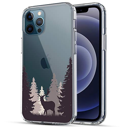iPhone 12 Case, iPhone 12 Pro Case, RANZ Anti-Scratch Shockproof Series Clear Acrylic + TPU Bumper Protective Case for iPhone 12 / iPhone 12 Pro (6.1 inch) [2020 Released] - Deer