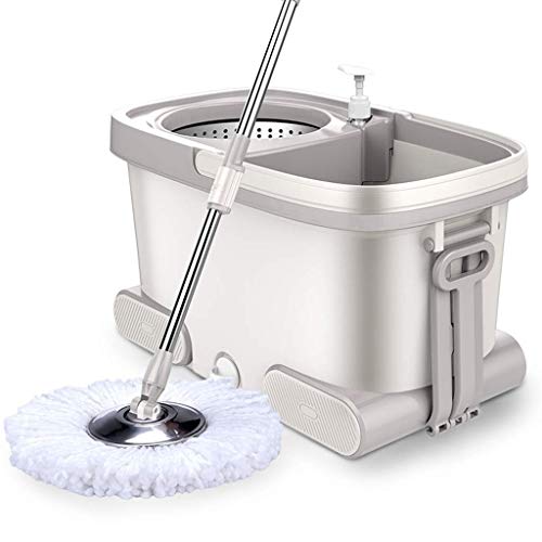 Sistema de limpieza de suelos de microfibra para fregona - Almohadillas lavables perfectas para la limpieza de laminados de madera y azulejos con acolchado suave y asas adecuadas para paredes de