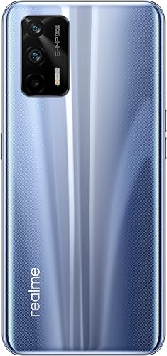Image of realme GT 5G in Dashing Silver Comes with 8GB RAM, 128GB, 6.43-inch 120Hz Display, Snapdragon 888 Processor, 64MP Triple Rear Camera, 16MP Front Camera, and 4500mAh Battery with 65W Fast Charging.