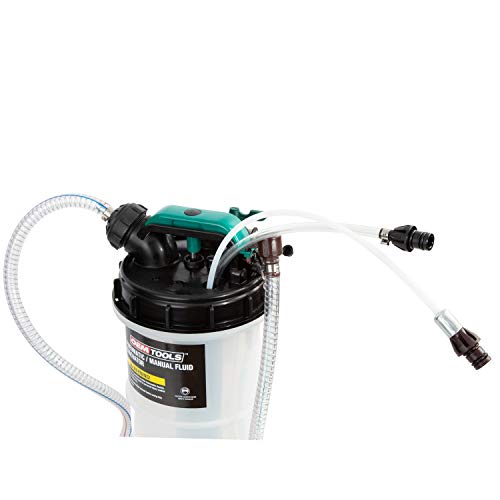 OEM TOOLS 24938 9.5 Liter Pneumatic/Manual Fluid Extractor, Oil, Transmission, Coolant Change Tool, Easy-to-Use Hand Pump and Vacuum Pump Functions, Extract Fluid Through Dipstick Tubes, No Mess