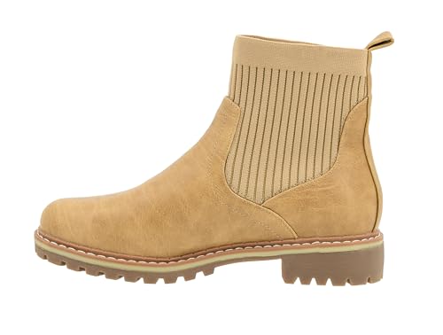 Corkys Footwear Womens Cabin Fever Bootie - Featuring a Sock Top Upper, A Lug Outsole with a 1-Inch Heel, Comfortable and Cushioned Insoles For All-Day Wear