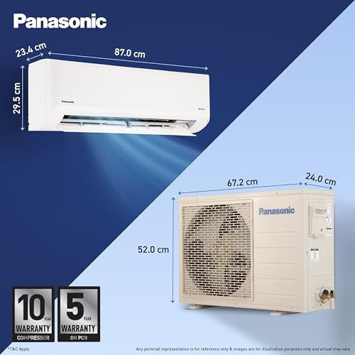 Image of Panasonic 1.0 Ton 3 Star,New star rated,Premium WiFi Inverter Smart Split AC(DustBuster Tech,Matter Enabled, AI, Higher Airflow, Copper Cond.,8-1 Convertible, 2-Way,PM0.1 Filter,CS /CU-SU12BKY3W,White)