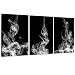LevvArts - Movement of Smoke,3 Pieces Modern Home Decoration Abstract Canvas Wall Art Beautiful White Smoke Canvas Prints Stretched and Framed Easy Hanging - 48" W x 24" H Overall