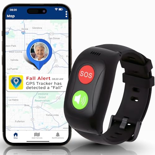 SecuLife SOS Wristband,Fall Detection, GPS Safety Bracelet for Seniors – SOS Button, Geo-Fencing, 2-Way Calling & Caregiver Tracking – No Health Monitoring, Simple & Reliable Alert System