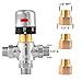 FUGO 1/2NPT Thermostatic Mixing Valve, Water Mixing Valve with Constant Temperature Control, Fahrenheit Scale Mark, Solid Brass