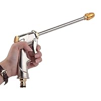 Garten Handbrause Metall Hochdruck Garten Spritzpistole Heavy Duty 4 Sprühmuster Garten Wasserspritze Einhandbedienung für Bewässerung Rasen Autowaschen Haustier Baden Bürgersteig Reinigung