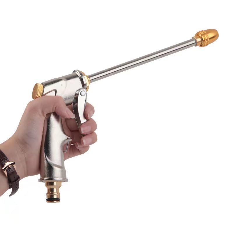 Garten Handbrause Metall Hochdruck Garten Spritzpistole Heavy Duty 4 Sprühmuster Garten Wasserspritze Einhandbedienung für Bewässerung Rasen Autowaschen Haustier Baden Bürgersteig Reinigung