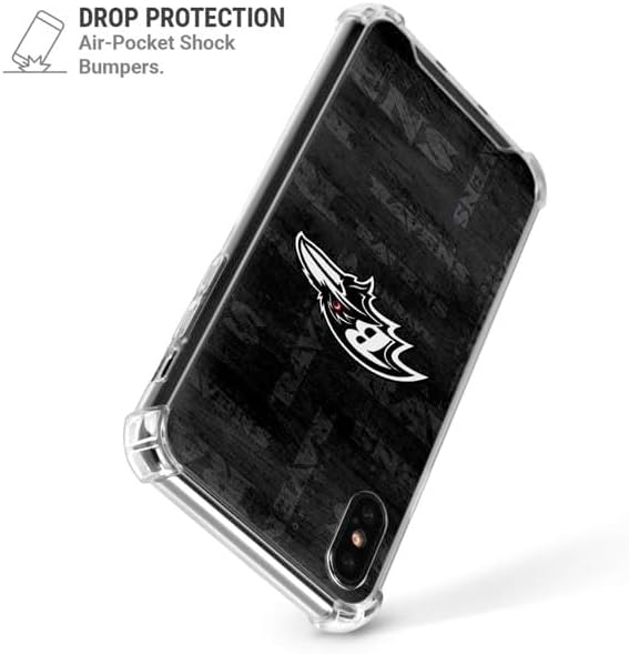 Skinit Clear Phone Case Compatible with iPhone Xs Max - Officially Licensed NFL Baltimore Ravens Black & White Design