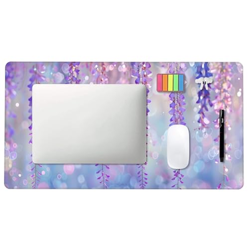 Image of Purple Pink Beaded Extended Gaming Mouse Pad, with Stitched Edges Large Mouse Pad Desk Protector, Rubber Base Mousepad Keyboard Mouses Mat for Work Game Office Home- 32 inch X 12 inch Inch