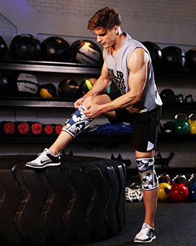 Aeolos Knee Sleeves (1 Pair)，7Mm Compression Knee Braces For Heavy-Lifting,Squats,Gym And Other Sports(Large,Star Camo) #TOP4