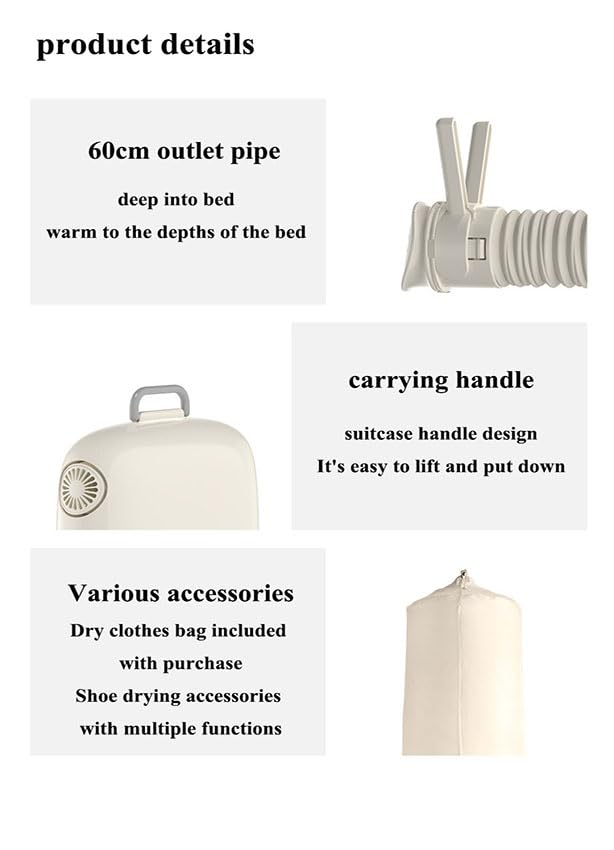 MegLob Draagbare Wasdroger, 4 in 1 Droger, Mini-Kledingdroger Voor Appartement/Slaapzaal/Camper, Compacte Quiltdroger, Zakdrooger, Multifunctionele Kledingdroger, Afstel Van Vier Versnellingen - Image 6