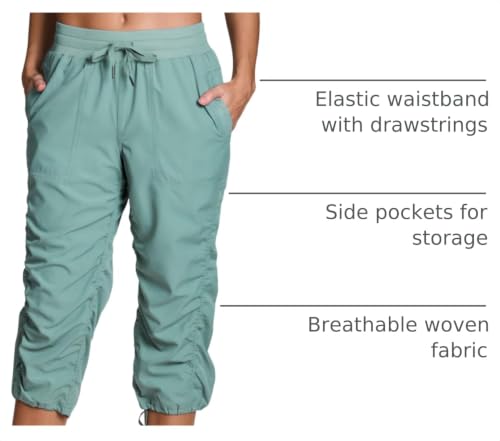 Image of RBX Active Capri Pants for Women Joggers Stretch Lightweight Women's Casual Pant Capri with Drawstring