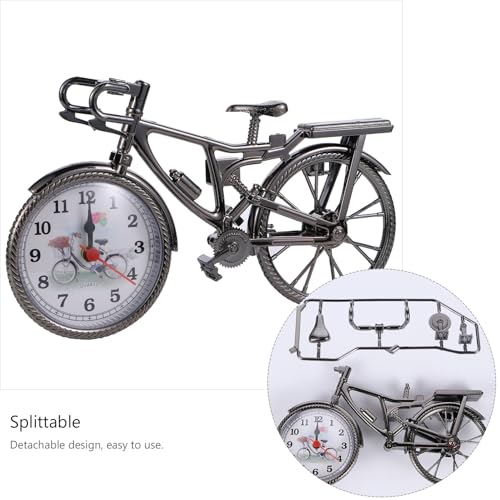 Reloj de escritorio retro con forma de bicicleta vintage para decorar la mesa del dormitorio 4