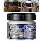 100G Powerful Burnt Residue Remover Paste for Cookware,Pan Cleaner for Burnt Pans&Stove Glass,Power Paste Cleaner&Wax Pot Cleaner,Rust Remover for Stainless Steel Sink,Kitchen Cabinets Grease Remover