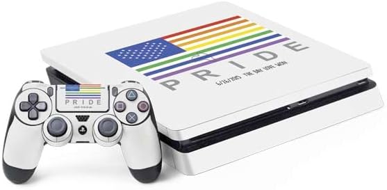Skinit Decal Gaming Skin Compatible with PS4 Slim Bundle - Distressed Rainbow Flag Design