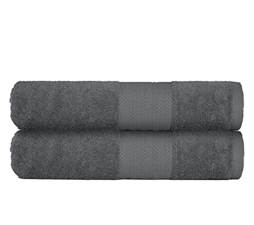 Victorio & Lucchino Juego de Toallas 100% Algodón - 2 Toallas Jumbo 100x180cm - Color Gris Oscuro
