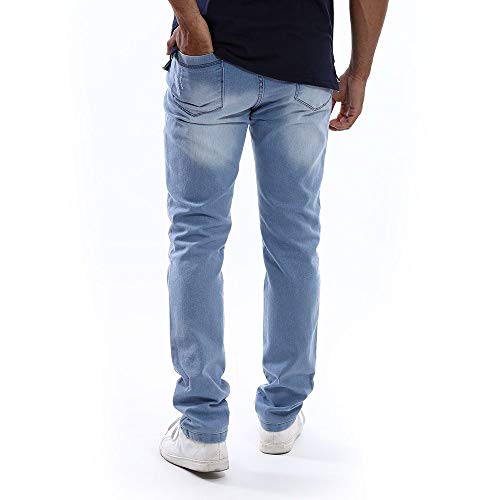 Calça Jeans Masculina Azul Claro Slim com Lycra Tamanho:48